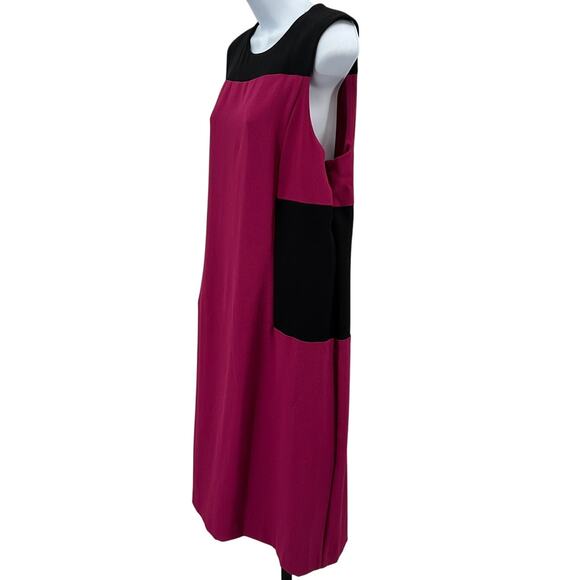 Danny & Nicole Dress Womens 16 Berry Black Colorblock Sheath Zipper Back Career - Picture 6 of 8
